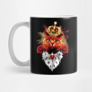 Red Cat King chic red cat crown roses love heart Margarita-Art Mug